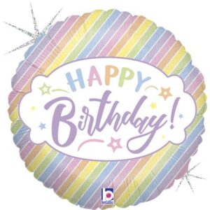 Foil Balloon 18in Round Pastel Birthday