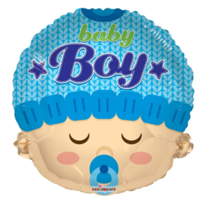 Foil Balloon 18in Head Shape Baby Boy