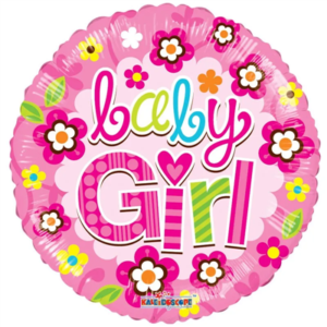 Foil Balloon 18in Round Baby Girl