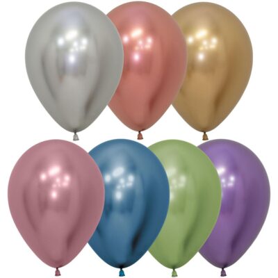50 Latex Deluxe Balloons 12in Reflex Assorted Colours