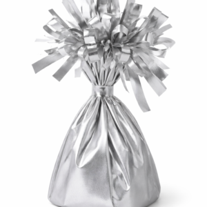 Matte metallic silver balloon weight