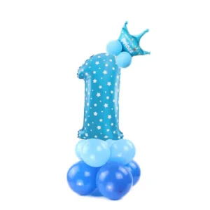 Blue balloon set -with number 1