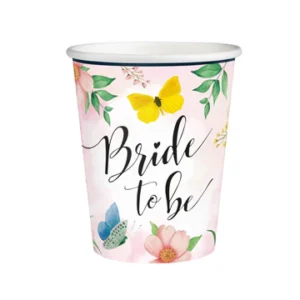 Bride to be Flowers paper cups 220ml 6pcs