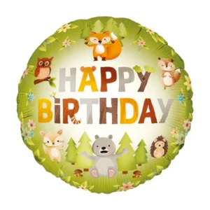 Happy Birthday Foil Balloon Forest Friends 45cm