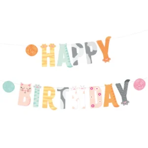 Happy Birthday Cats banner 200x18cm