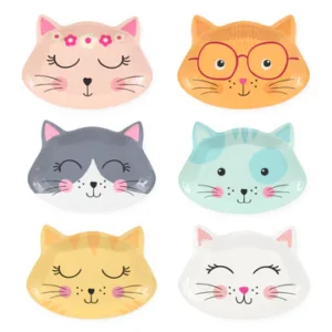 Cat paper plates, 6 pcs