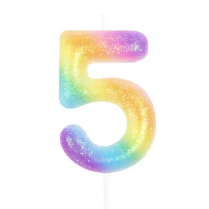 Colorful candle number 5