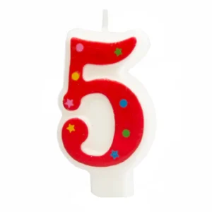 Red number 5 candle