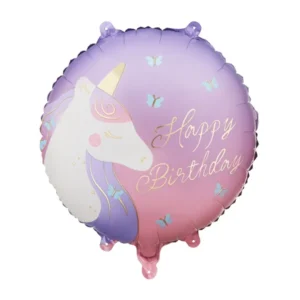 Happy Birthday with Unicorn Foil Balloon, 35cm