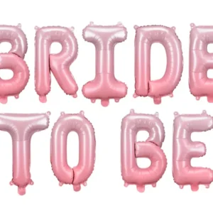 Bride to be foil balloon, 350 x 45 cm, pink
