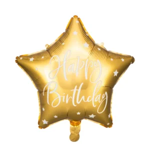 Gold Foil balloon Happy Birthday Star Shape, 40cm
