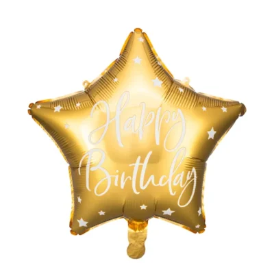 Gold Foil balloon Happy Birthday Star Shape, 40cm