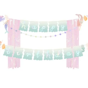 Banner Happy Birthday Mermaid, 130x100cm, mix