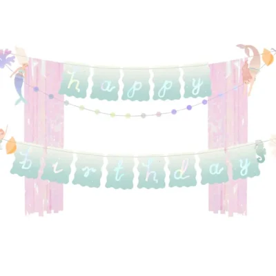 Banner Happy Birthday Mermaid, 130x100cm, mix