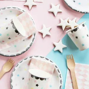 Stars paper cups, 180ml, 6pcs