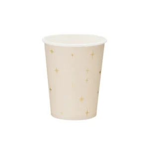 Paper cups with gold stars pattern, mix, 220ml, 6pcs