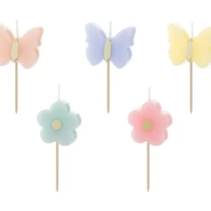 Butterfly birthday candles, mix, 6pcs
