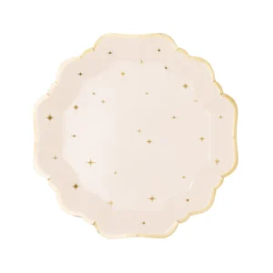 Plates with gold stars pattern, mix, 21 cm, 6 pcs.